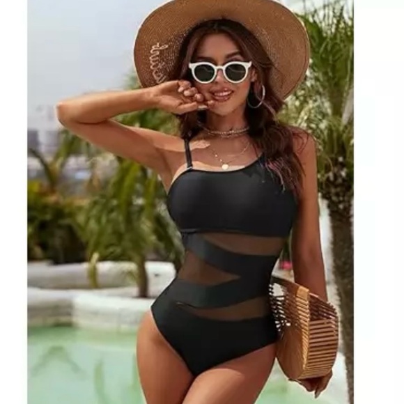 NWT Blooming Jelly One Piece Swimsuit One Shoulder Strap Mesh Cutout Size XS - Picture 8 of 9